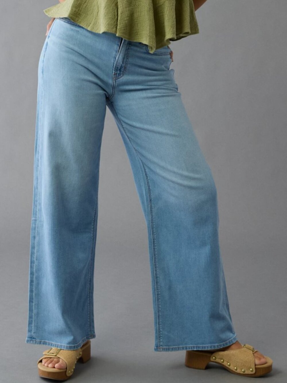 NWT American Eagle Curvy dreamy drape baggy wide leg super high-rise 20 reg